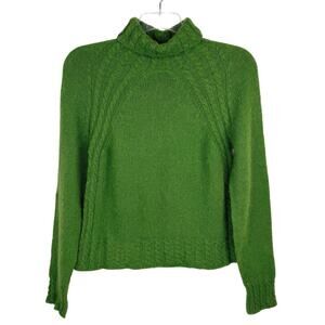 VTG Willi Smith Green Knit Wool Alpaca Blend Turtleneck Sweater Women's Medium‎